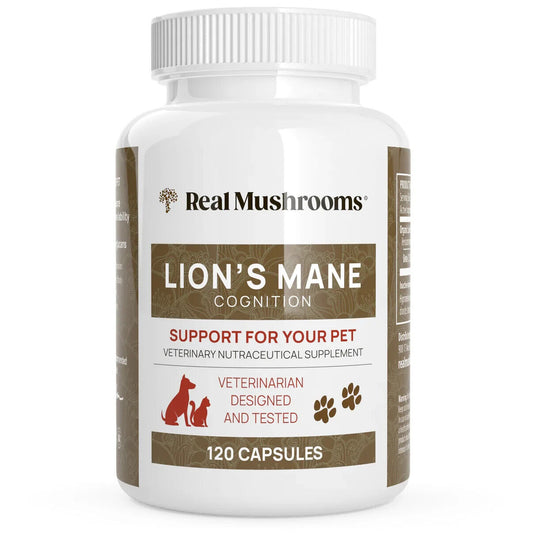 Real Mushrooms Organic Lion's Mane Capsules for Pets Non-GMO 120 Chews NEW