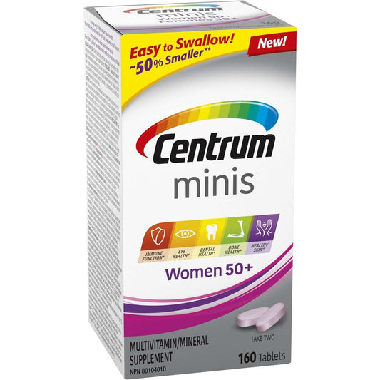 Centrum 女性 50+ 多种维生素和多种矿物质补充剂迷你片剂 160 片 全新