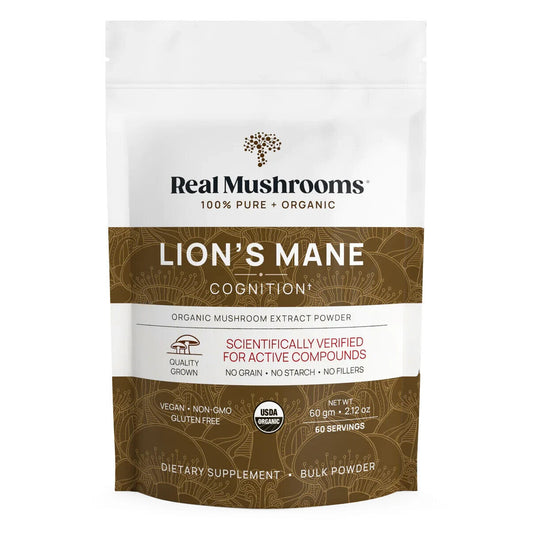Real Mushrooms Lion's Mane for Pets Bulk Powder Organic Extracts Non-GMO 60g NEW