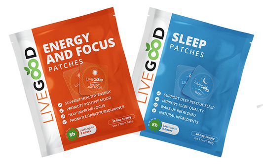 LiveGood AM/PM Pack Sleep Energy Focus Patches Highly Absorbable Health 2pcs NEW