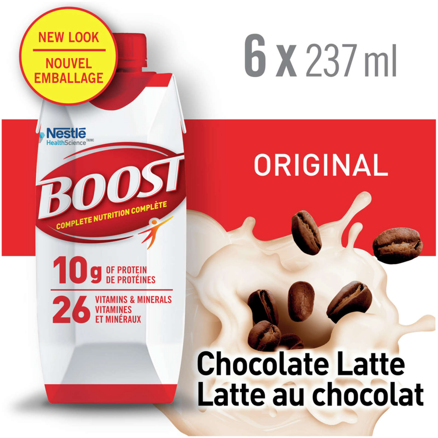 Boost Original Chocolate Latte Meal Replacement Drink New Look 6x 327ml NEW