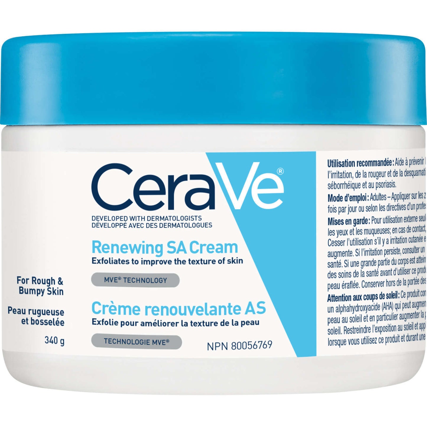 CeraVe Salicylic Acid Cream Rough Bumpy Skin Moisturizes Exfoliates 340g NEW