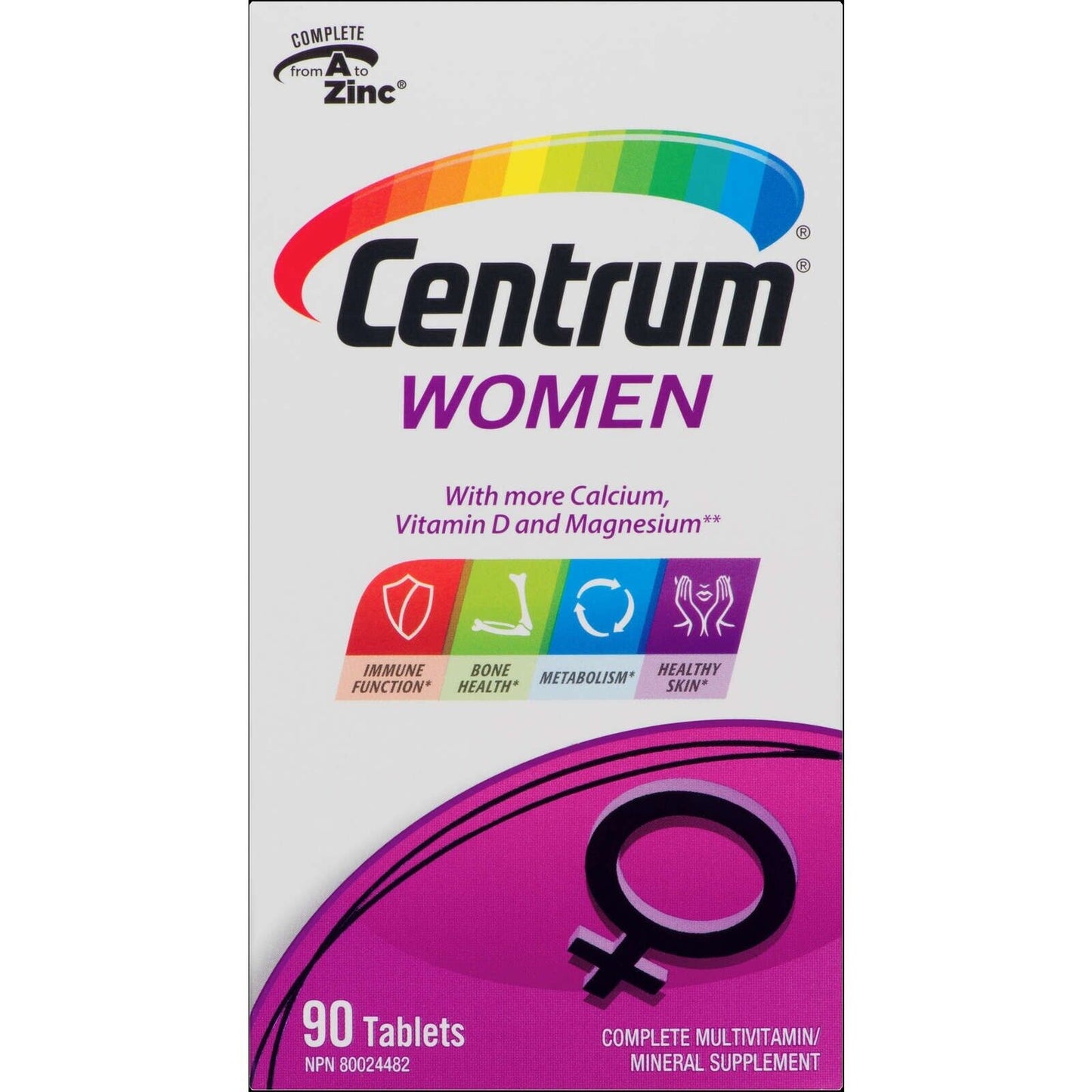 Centrum 女性多种维生素和多种矿物质补充剂代谢 90 片 全新