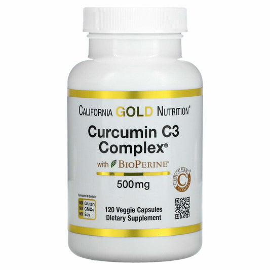 California Gold Nutrition Curcumin C3 Complex BioPerine 500mg 120 Veg Caps NEW