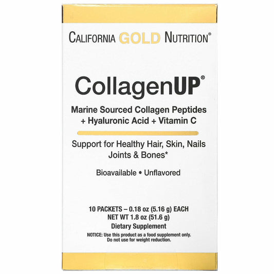 California Gold Nutrition CollagenUp Unflavored Marine 10 Packets 0.18 oz ea NEW