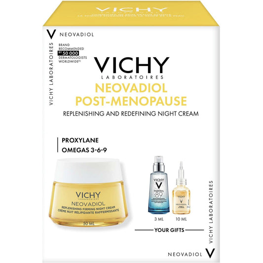 Vichy Neovadiol Post Menopause Night Set Reactivates Density Firmness 3pcs NEW