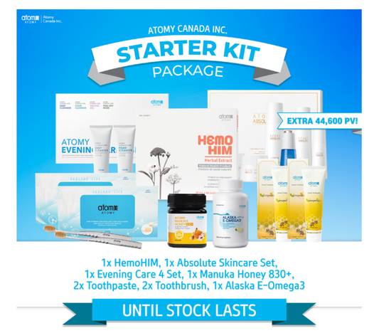 Atomy Starter Kit Package HemoHIM Absolute Evening Manuka Toothpaste Omega3 NEW