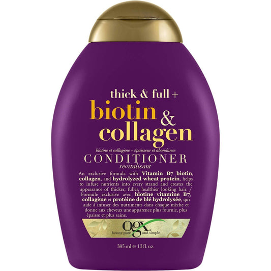 OGX Thick & Full + Biotin & Collagen Conditioner Vitamin B7 Wheat 385ml NEW
