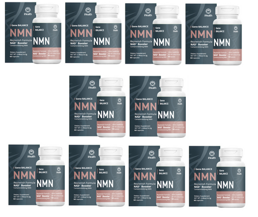 10 Bottles iHealth NMN Gene Balance Replenish Formula NAD+ 60 Caps 12000mg ea NEW