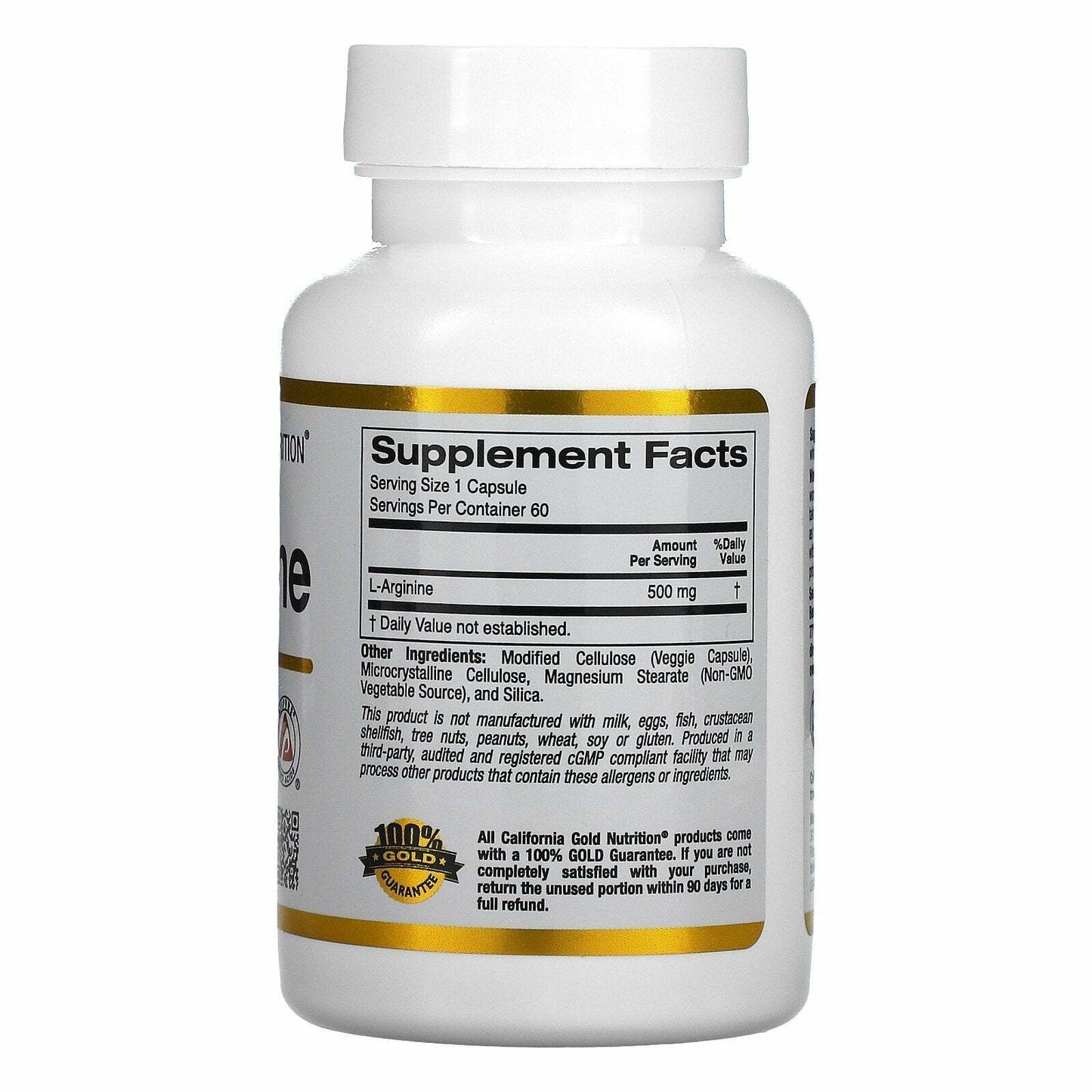 California Gold Nutrition L-Arginine AjiPure High Quality 500mg 60 Caps NEW