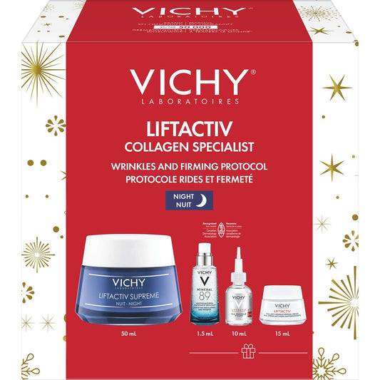 Vichy Liftactiv Supreme Night Cream Kit Redensify Daily Moisturizing 4pcs NEW