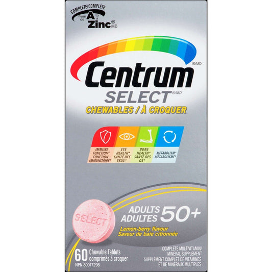 Centrum Select Essentials 成人 50+ 复合维生素咀嚼片 60 片 全新