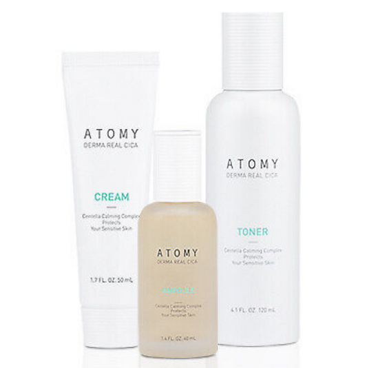 Atomy Derma Real Cica Set Restore and Soothe Skin Toner Ampoule Cream 3pcs NEW