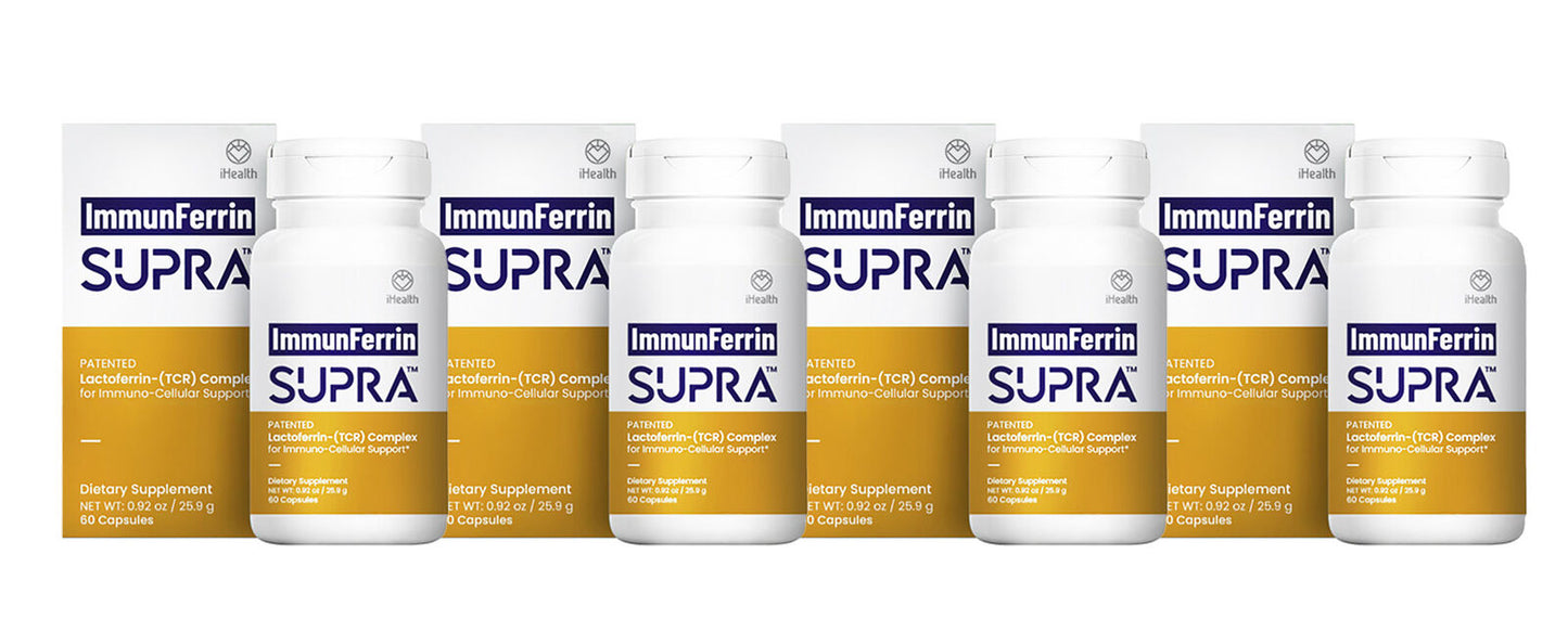 4 Pack iHealth ImmunFerrin SUPRA Immuno-Cellular 60 Caps Patented 0.92 oz ea NEW