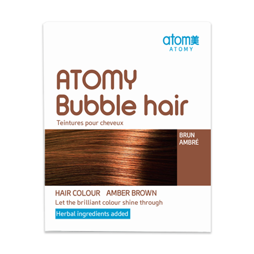 Atomy Bubble Hair 草本琥珀棕色快速护理亮发剂 5 袋装 全新