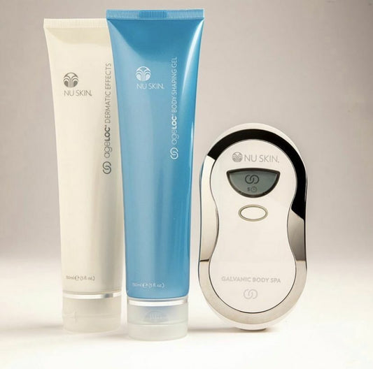 Nu Skin Nuskin Galvanic Body Spa Kit w Body Shaping Gel Dermatic Effects Gel NEW