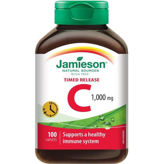 Jamieson Vitamin C 1,000 mg Timed Release Caplets Healthy Immune 100 pcs NEW