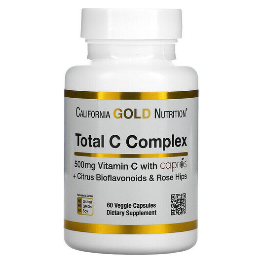 California Gold Nutrition Total C Complex Immune Boost 500mg 60 Veggie caps NEW