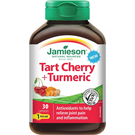 Jamieson Tart Cherry + Turmeric Antioxidant Complex Natural Joint 30 pcs NEW