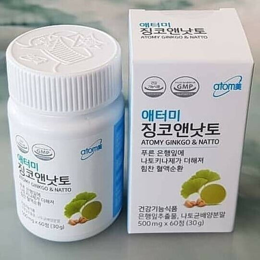 Atomy Ginkgo and Natto Nattokinase Improves Blood Circulation 60 Tablets NEW