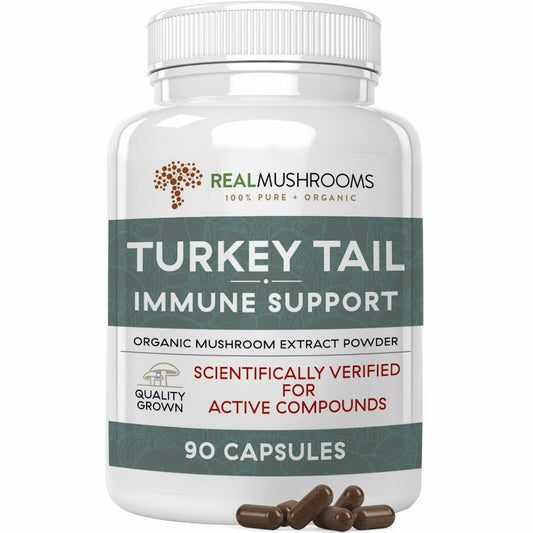 Real Mushrooms Organic Turkey Tail Extract Immune Support Vegan 90 caps NEW