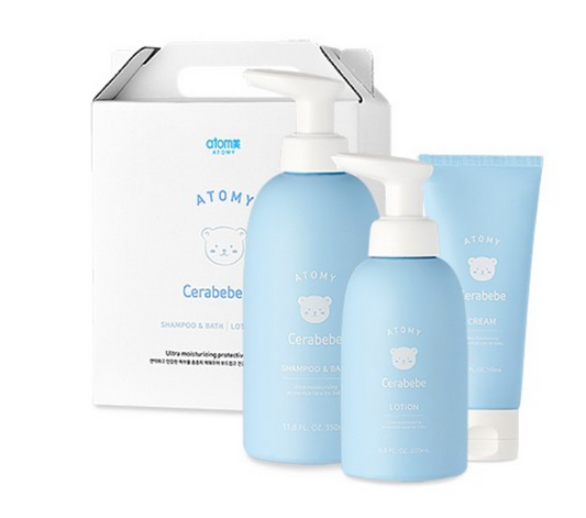 Atomy Cerabebe Set Baby Lotion Shampoo Bath Cream Natural Soothe 3pcs NEW
