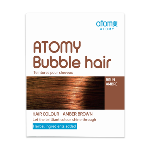 Atomy Bubble Hair Herbal Amber Brown Quick Treatment Shiny Box of 5 Pouches NEW
