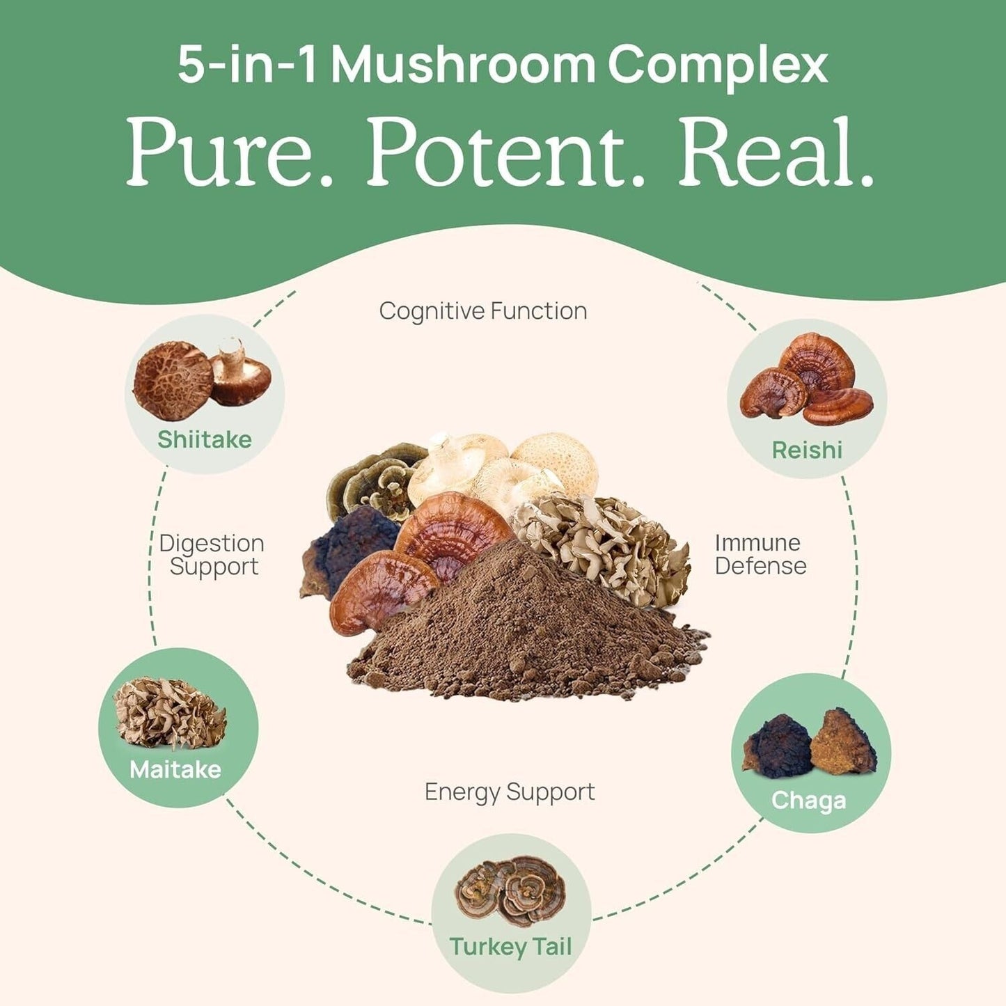 Real Mushrooms Organic 5 Defenders Mushroom Blend Immune Strength Powder 45g NEW