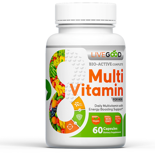 LiveGood Bio-Active Complete Multi-Vitamin For Men Cardio Healthy 60 Caps NEW