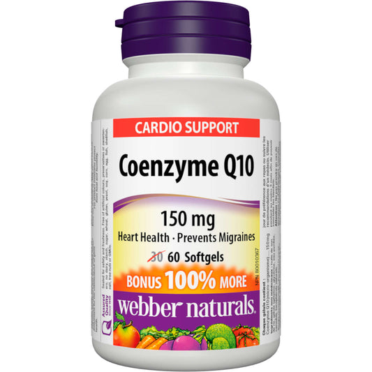 Webber Naturals Coenzyme Q10 150mg High Potency Antioxidant Heart 60 pcs NEW