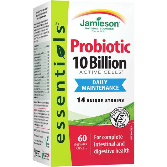 Jamieson 10 Billion Probiotic 14 Unique Strains Digestive Health 60 pcs NEW