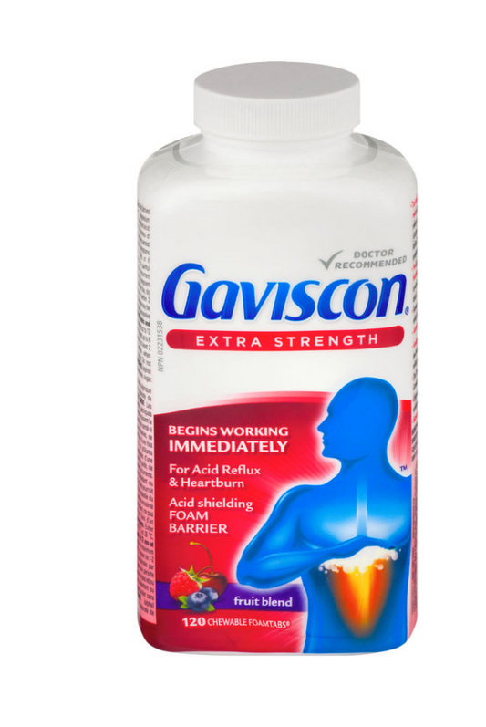 Gaviscon 特强咀嚼泡沫片水果混合胃酸反流 120 片 全新