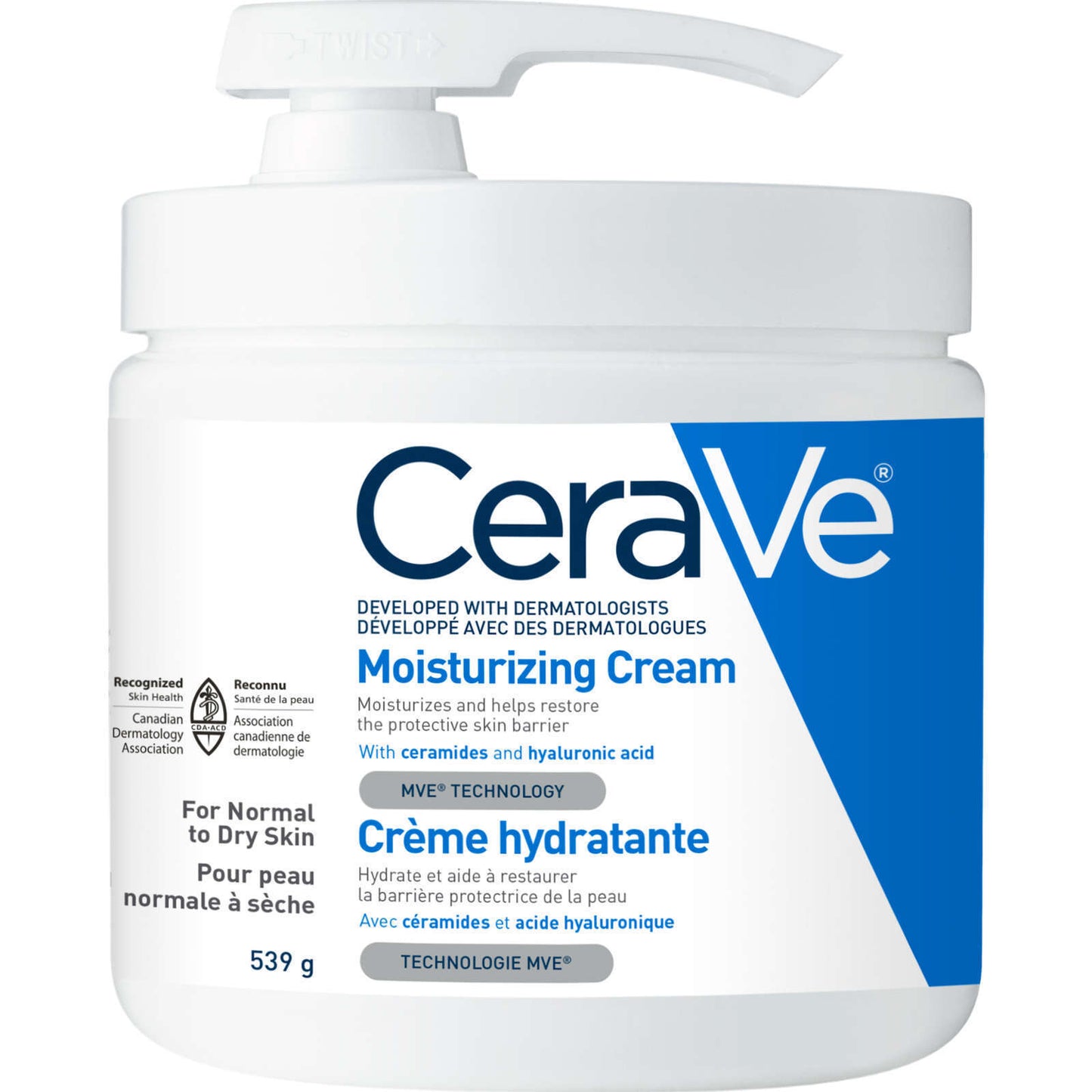 CeraVe Moisturizing Cream Restore Protective Skin Barrier MVE Ceramides 539g NEW