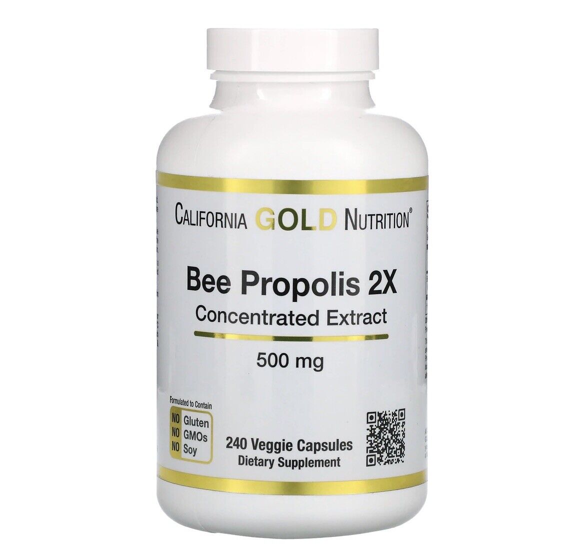 California Gold Nutrition Bee Propolis  2X Concentrated Extract 240 Capsules NEW