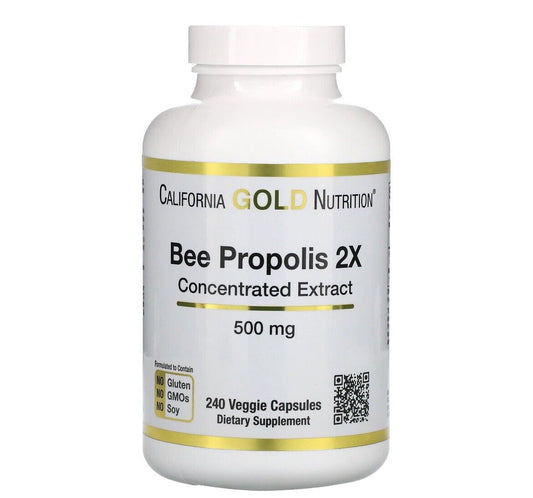 California Gold Nutrition Bee Propolis  2X Concentrated Extract 240 Capsules NEW