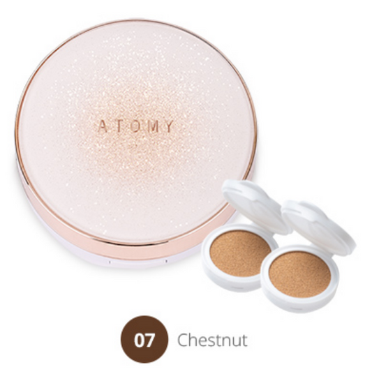 Atomy Gold Collagen Ampoule Cushion Chestnut Bloom SPF45 PA++++ 3 x 15g NEW