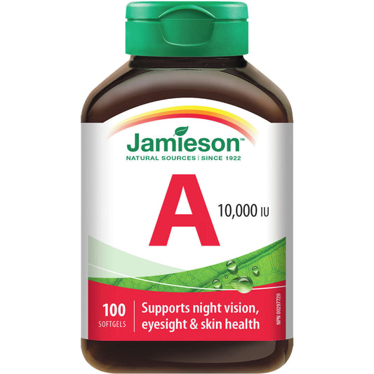 Jamieson Vitamin A 10000 IU Purified Fish Liver Oil Vision Skin 100 pcs NEW