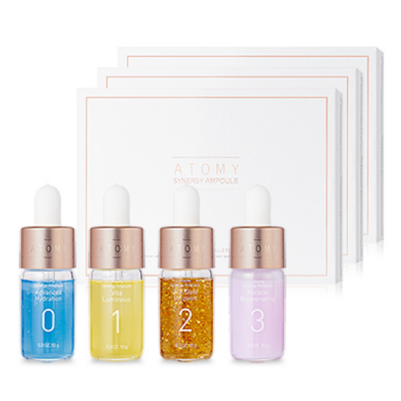 3 套 Atomy Synergy Ampoule 计划 4 周补水 Vita 24k 黄金更换新品