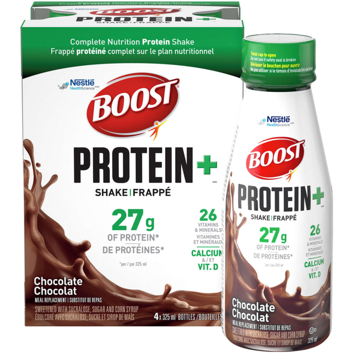 Boost Protein Shake Meal Replacement Delicious Morning Chocolate 4x 325ml NEW