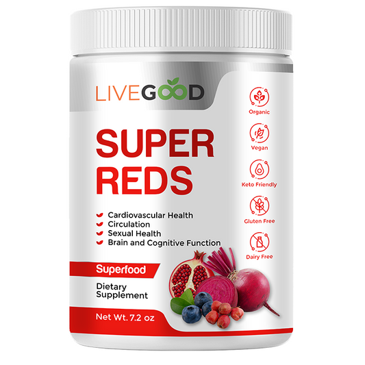 LiveGood Organic Super Reds Heart Health Fruits Vegetables Extracts 7.2oz NEW