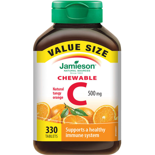 Jamieson Chewable Vitamin C 500mg Tangy Orange Value Pack Natural 330 pcs NEW