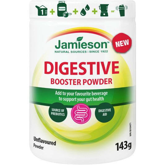 Jamieson Digestive Booster Powder Gut Health Unflavored Beverage 143g NEW