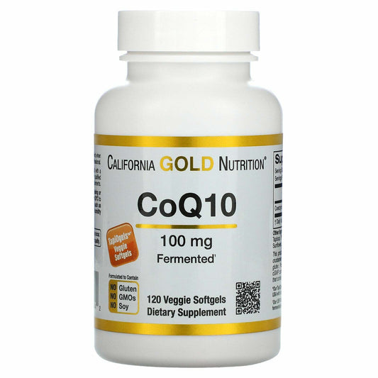California Gold Nutrition CoQ10 100mg Cardio Heart Support 120 Veggie Caps NEW