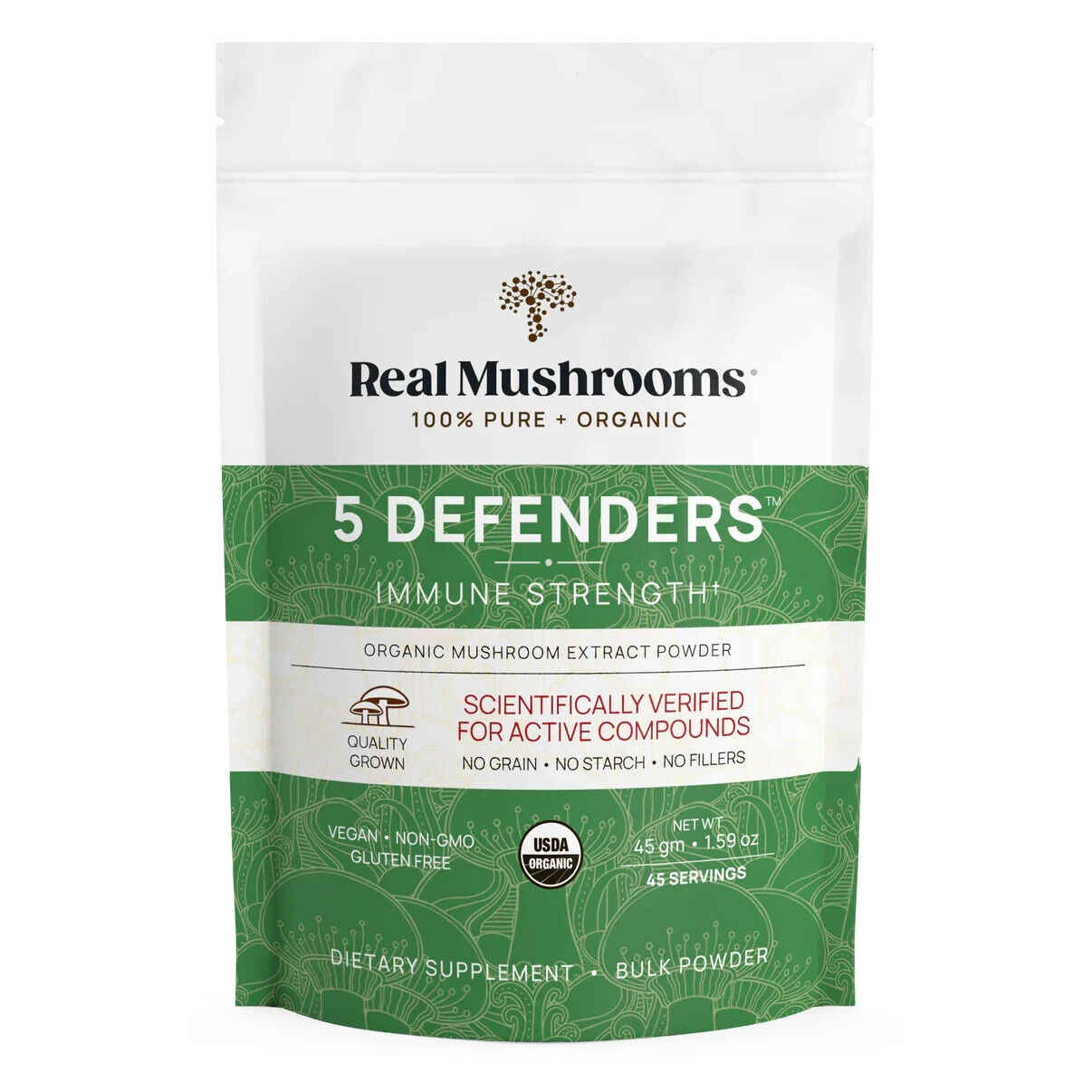 Real Mushrooms 5 Defenders for Pets Bulk Powder Organic Extracts 100g NEW