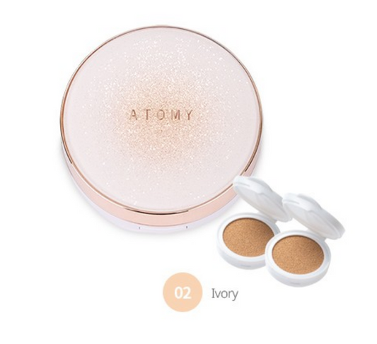 Atomy Gold Collagen Ampoule Cushion Ivory Blooms SPF45 PA++++ 3 x 15g NEW