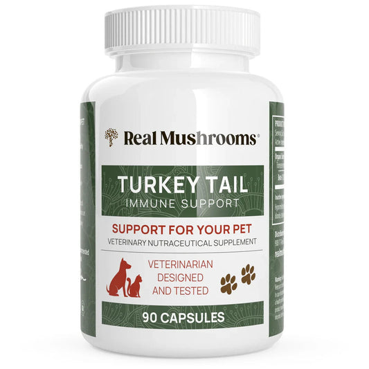 Real Mushrooms Turkey Tail Extract Capsules for Pets Non-GMO 90 Chews NEW