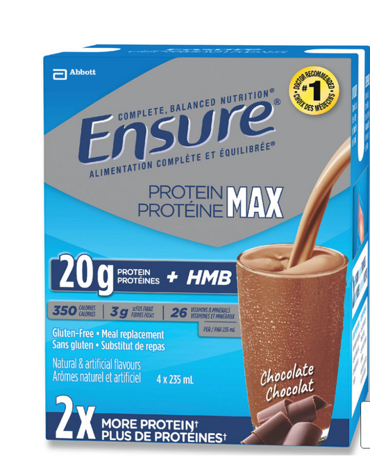 En sure Protein Max 巧克力饮料补充营养 4 x 235 毫升 全新