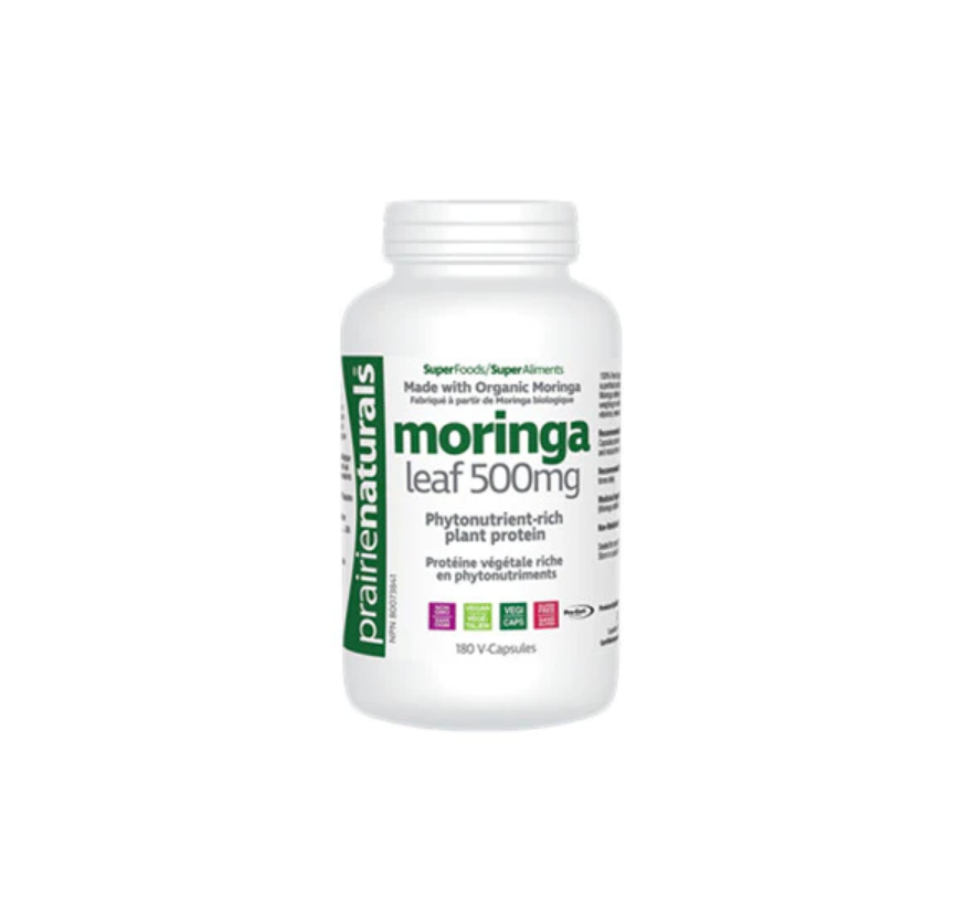 Prairie Natural Organic Moringa 500mg Miracle Tree Nutrition 180 Veggie Caps NEW