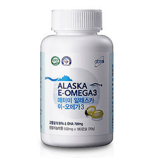 Atomy Alaska Omega 3 鱼油补充剂中性血液循环 180 粒新品