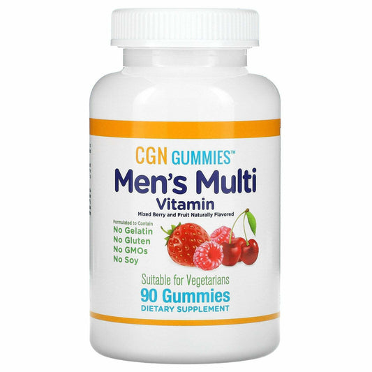 California Gold Nutrition Men's Multi Vitamin Gummies Mixed Berry Fruit 90pc NEW